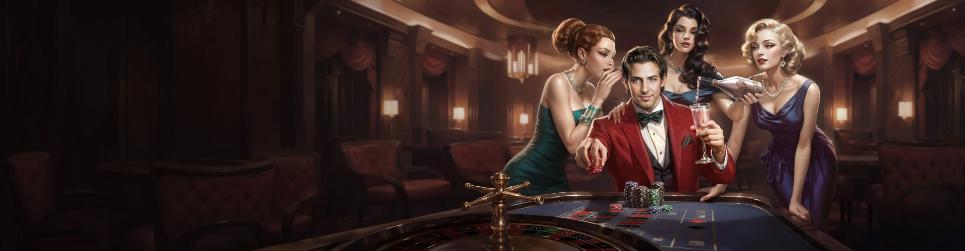 Salon Casinova avec table de roulette